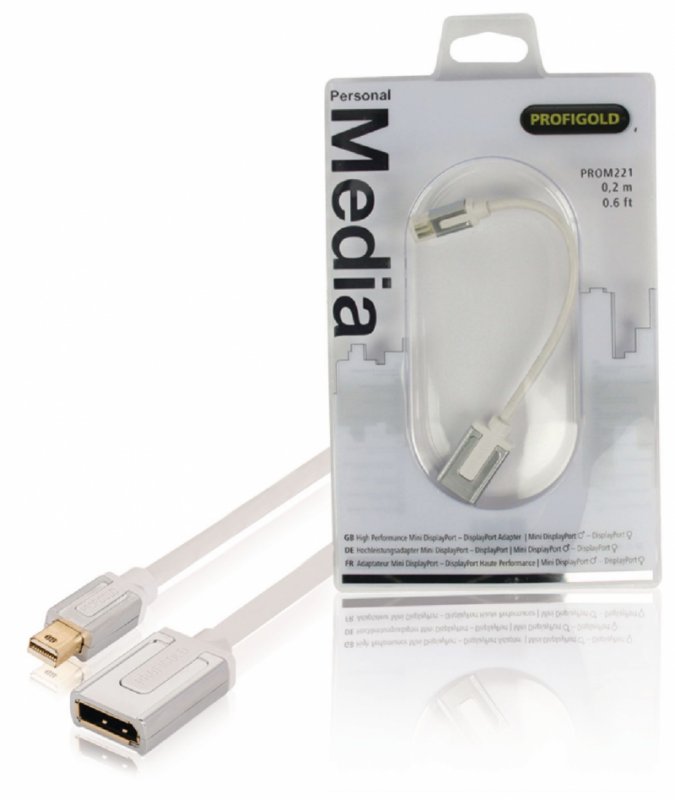 Kabel Mini DisplayPort Mini DisplayPort Zástrčka - IEC-320-C17 0.20 m Bílá PROM221 - obrázek produktu