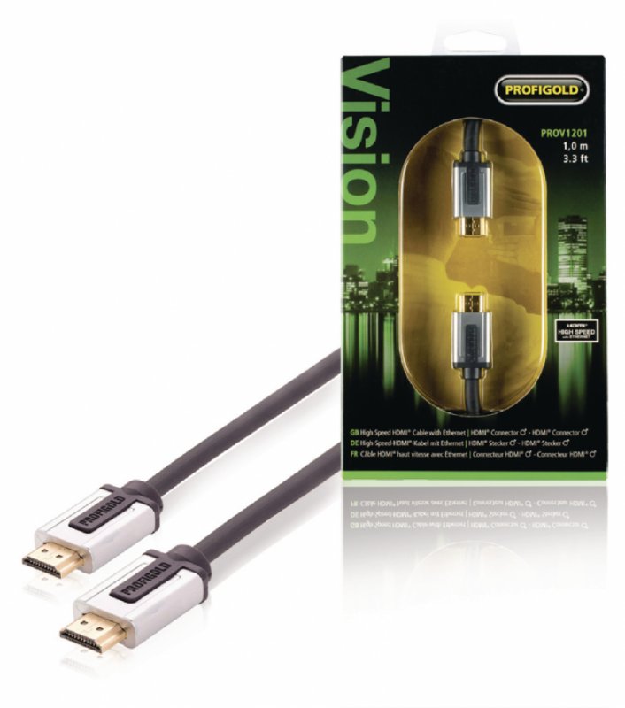 High Speed HDMI Kabel s Ethernetem HDMI Konektor - HDMI Konektor 1.00 m Černá PROV1201 - obrázek produktu