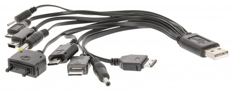 Univerzální Napájecí Adaptér Vícenásobný Nabíjecí Kabel Micro USB / Mini USB / PSP / Nokia 3.5 mm / Nokia 2.0 mm / Sony Ericsson - obrázek č. 1