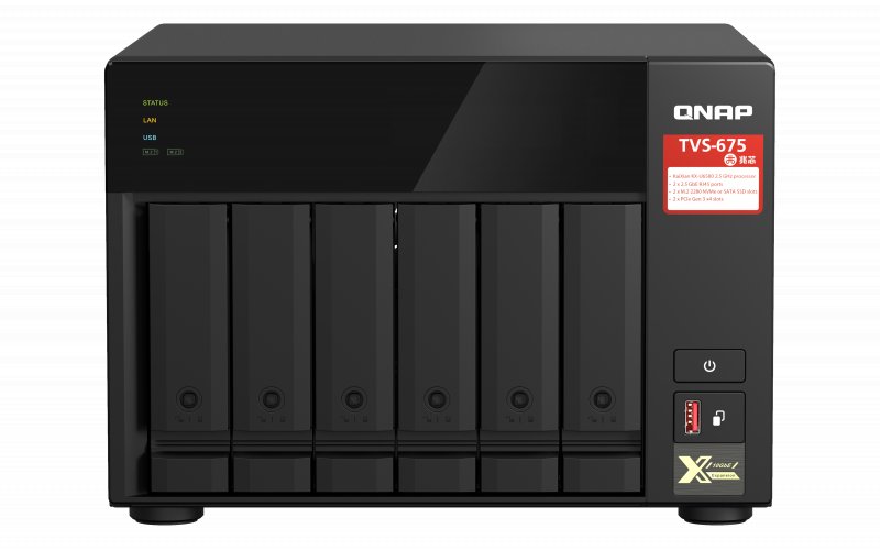 QNAP TVS-675-8G (8core 2,5GHz /  8GB RAM /  6xSATA /  2xM.2 NVMe slot /  2xPCIe /  2x2,5GbE /  1x HDMI 4K) - obrázek produktu