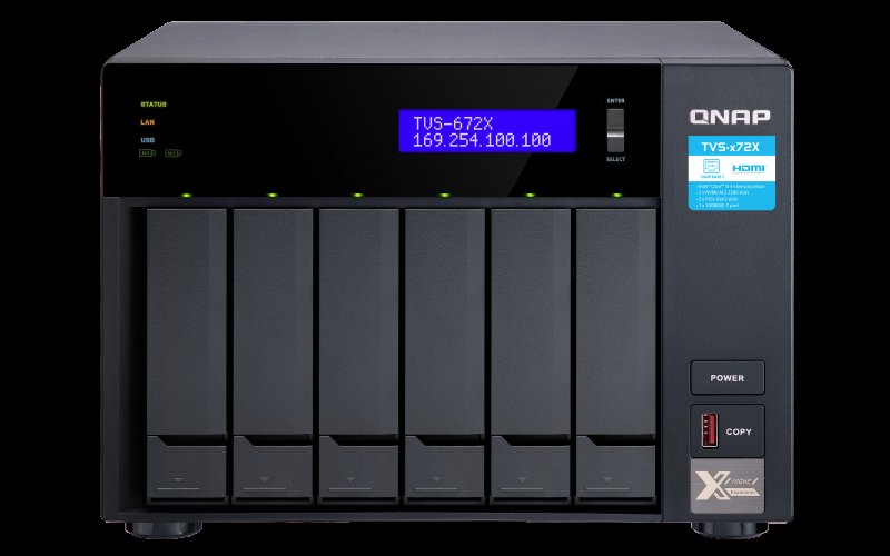 QNAP TVS-672X-i3-8G (3,1GHz /  8GB RAM /  6x SATA /  2x M.2 NVMe slot /  1x HDMI 4K /  2x GbE /  1x 10GbE) - obrázek č. 1