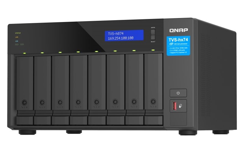 QNAP TVS-h874-i5-32G (6core 4,4GHz, ZFS, 32GB RAM, 8x SATA, 2x M.2 NVMe, 2x PCIe, 2x 2,5GbE, HDMI) - obrázek č. 5