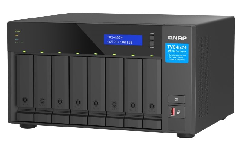 QNAP TVS-h874-i5-32G (6core 4,4GHz, ZFS, 32GB RAM, 8x SATA, 2x M.2 NVMe, 2x PCIe, 2x 2,5GbE, HDMI) - obrázek č. 6