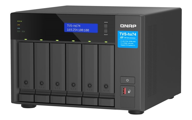 QNAP TVS-h674-i5-32G (6core 4,4GHz, ZFS, 32GB RAM, 6x SATA, 2x M.2 NVMe, 2x PCIe, 2x 2,5GbE, HDMI) - obrázek č. 6