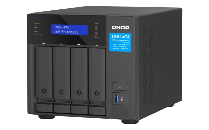QNAP TVS-h474-PT-8G (2core 3,7GHz, ZFS, 8GB RAM, 4x SATA, 2x M.2 NVMe, 2x PCIe, 2x 2,5GbE, 1x HDMI) - obrázek č. 6
