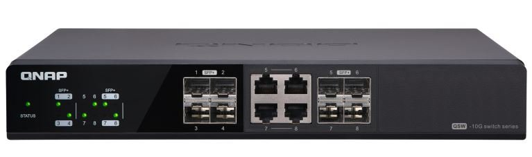 QNAP 10G switch QSW-804-4C: 8x 10G port SFP+ (4x SFP+ a 4x kombinované SFP+ /  RJ-45) - obrázek produktu