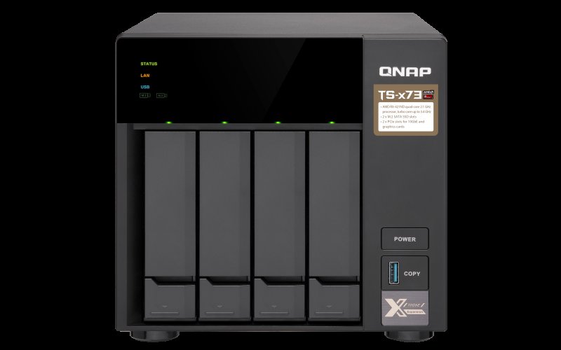 QNAP TS-473-4G (3,4GHz /  4GB RAM /  4xSATA /  2xM.2 SSD slot /  2xPCIe /  4xGbE /  podpora GPGPU) - obrázek produktu