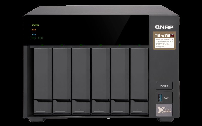 QNAP TS-673-4G (3,4GHz/ 4GB RAM/ 6x SATA/ 2x M.2 SSD slot/ 2x PCIe/ 4x GbE/ podpora GPGPU) - obrázek produktu