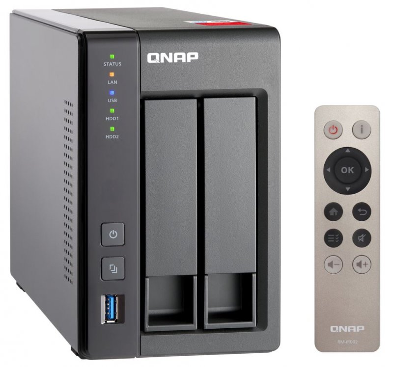 QNAP TS-251+-2G (2,42GHz /  2GB RAM /  2x SATA /  2x GbE /  1x HDMI /  2x USB 2.0 /  2x USB 3.0) - obrázek produktu
