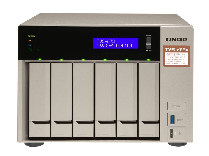 QNAP TVS-673e-4G (2,1 GHz/ 4GB RAM/ 6xSATA/ 2xHDMI 1.4b) - obrázek produktu