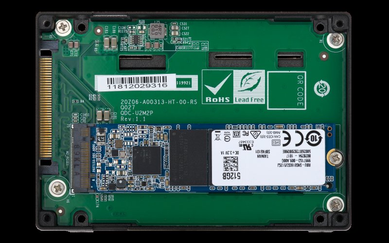 QNAP adaptér QDA-UMP (1x M.2 PCIe NVMe SSD slot v 2,5" U.2 PCIe NVMe SSD rámečku) - obrázek č. 4