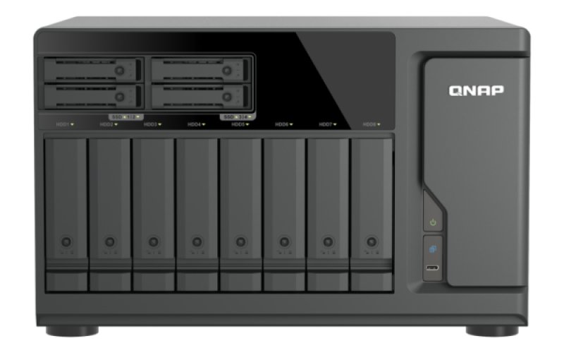 QNAP TVS-h1277AX-R5-16G (AMD Ryzen 5, 16GB DDR5 RAM, 8x 3,5"+ 4x 2,5", 3x PCIe, 2x 2,5GbE, 2x 10GbE) - obrázek produktu