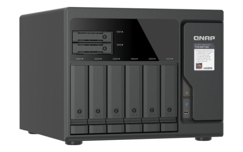 QNAP TVS-h877AX-R5-16G (AMD Ryzen 5, 16GB DDR5 RAM, 6x 3,5"+ 4x 2,5", 3x PCIe, 2x 2,5GbE, 2x 10GbE) - obrázek č. 1