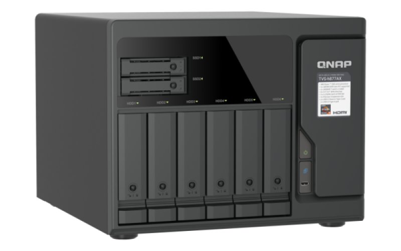 QNAP TVS-h877AX-R5-16G (AMD Ryzen 5, 16GB DDR5 RAM, 6x 3,5"+ 4x 2,5", 3x PCIe, 2x 2,5GbE, 2x 10GbE) - obrázek č. 3