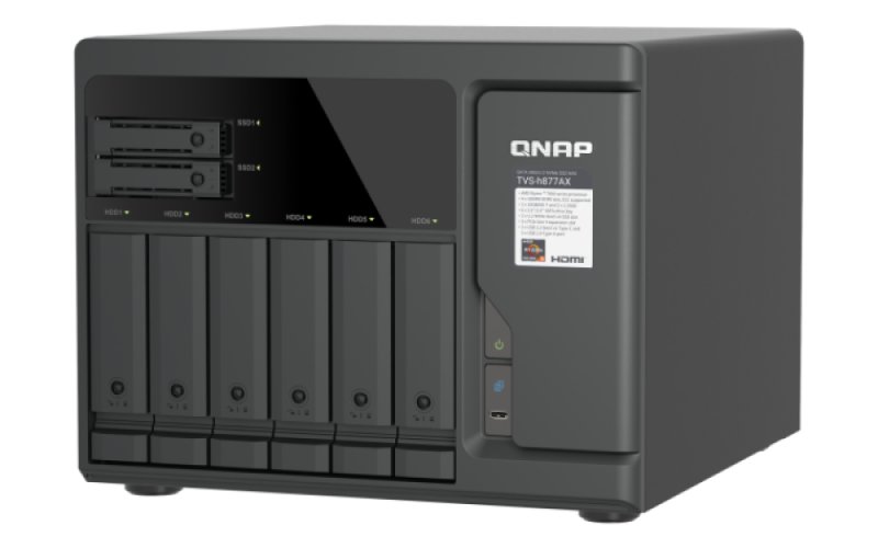 QNAP TVS-h877AX-R5-16G (AMD Ryzen 5, 16GB DDR5 RAM, 6x 3,5"+ 4x 2,5", 3x PCIe, 2x 2,5GbE, 2x 10GbE) - obrázek č. 4