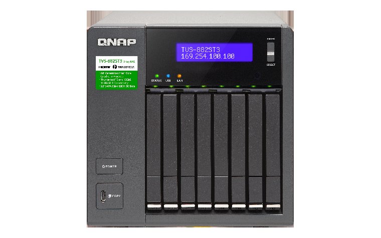 QNAP TVS-882ST3 (2,6G/ 16GB RAM/ 8x2,5/ Thunderbolt3/ 1xHDMI) - obrázek produktu