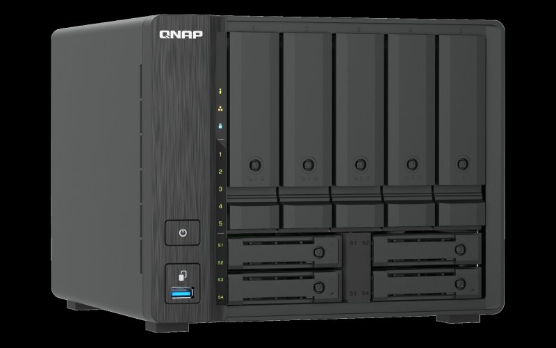 QNAP TS-h966TX-8G (i3 6core, ZFS, 8GB RAM, 5x 3,5" SATA + 4x 2,5" U.2, 2x 2,5GbE, 2x Thunderbolt 4) - obrázek č. 2