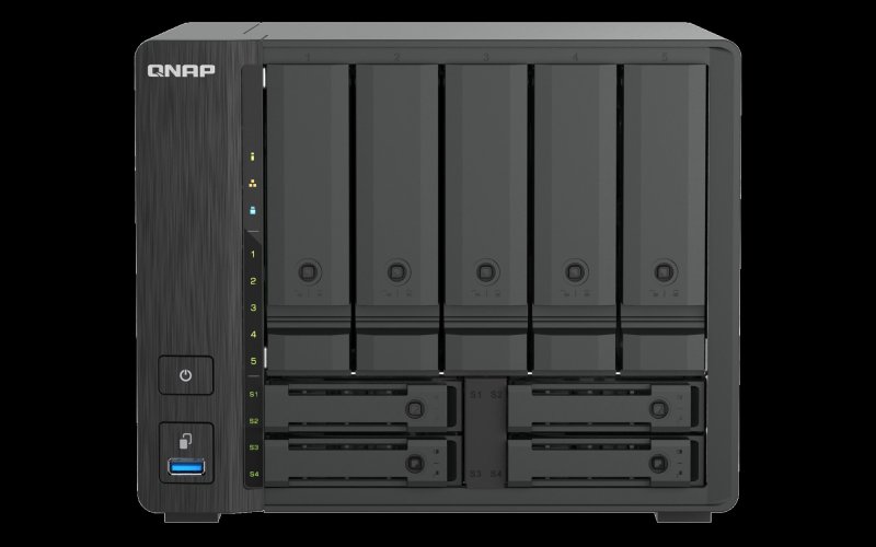 QNAP TS-h966TX-8G (i3 6core, ZFS, 8GB RAM, 5x 3,5" SATA + 4x 2,5" U.2, 2x 2,5GbE, 2x Thunderbolt 4) - obrázek č. 1