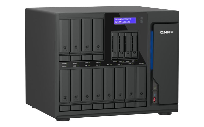 QNAP TVS-AIh1688ATX-U9-32G (Ultra 9, ZFS, 32GB DDR5 ECC RAM, 12x 3,5"+ 4x 2,5", 2x 2,5GbE, 2x 10GbE) - obrázek č. 4