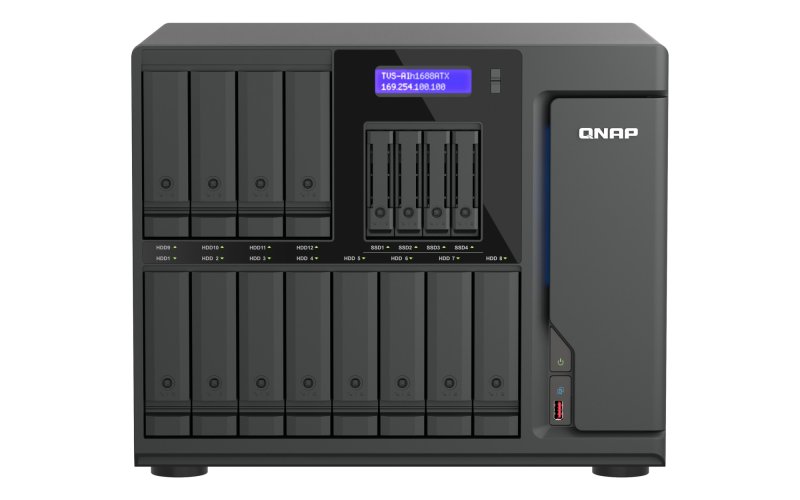 QNAP TVS-AIh1688ATX-U9-32G (Ultra 9, ZFS, 32GB DDR5 ECC RAM, 12x 3,5"+ 4x 2,5", 2x 2,5GbE, 2x 10GbE) - obrázek produktu