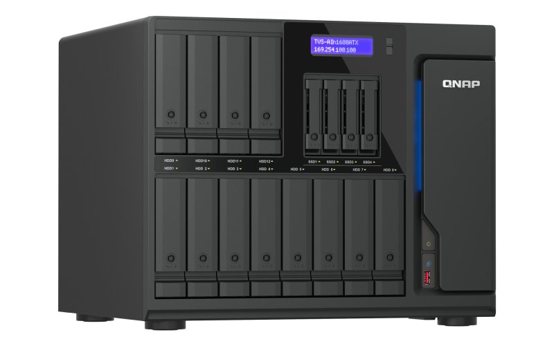 QNAP TVS-AIh1688ATX-U9-32G (Ultra 9, ZFS, 32GB DDR5 ECC RAM, 12x 3,5"+ 4x 2,5", 2x 2,5GbE, 2x 10GbE) - obrázek č. 2