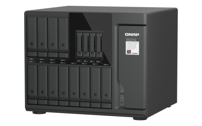 QNAP TVS-h1677AX-R5-16G (AMD Ryzen 5, ZFS, 16GB DDR5 RAM, 12x 3,5"+ 4x 2,5", 2x 2,5GbE, 2x 10GbE) - obrázek č. 5
