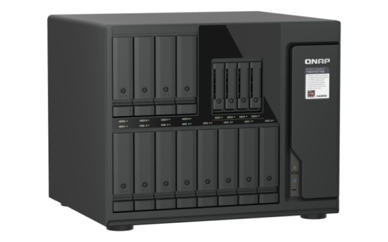 QNAP TVS-h1677AX-R5-16G (AMD Ryzen 5, ZFS, 16GB DDR5 RAM, 12x 3,5"+ 4x 2,5", 2x 2,5GbE, 2x 10GbE) - obrázek č. 4