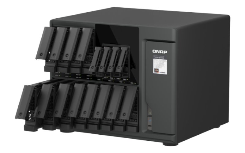 QNAP TVS-h1677AX-R5-16G (AMD Ryzen 5, ZFS, 16GB DDR5 RAM, 12x 3,5"+ 4x 2,5", 2x 2,5GbE, 2x 10GbE) - obrázek č. 6