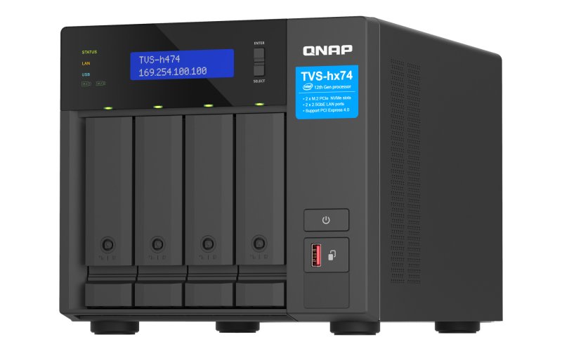 QNAP TVS-h474-i3-8G (4core 4,3GHz, ZFS, 16GB RAM, 4x SATA, 2x M.2 NVMe, 2x PCIe, 2x 2,5GbE, HDMI) - obrázek č. 5