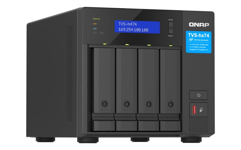 QNAP TVS-h474-i3-8G (4core 4,3GHz, ZFS, 16GB RAM, 4x SATA, 2x M.2 NVMe, 2x PCIe, 2x 2,5GbE, HDMI) - obrázek č. 2