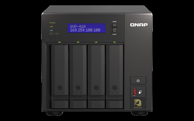 QNAP NVR QVP-41A (2core 3,1GHz, 8GB RAM, 4xSATA, 2xGbE, 2xM.2 NVMe slot, 2xPCIe, kamery: 8 (max 24) - obrázek produktu