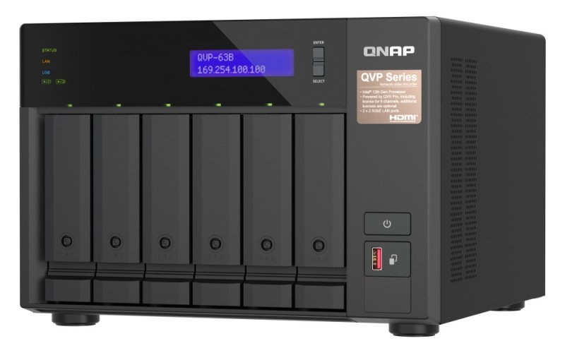 QNAP NVR QVP-63B (4core 4,3GHz, 16GB RAM, 6xSATA, 2xGbE, 2xM.2 NVMe Gen4, 2xPCIe, kamery: 8 (max 36) - obrázek č. 4