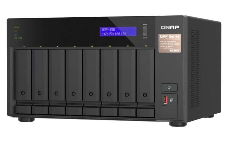 QNAP NVR QVP-85B (6core 4,4GHz, 32GB RAM, 8xSATA, 2xGbE, 2xM.2 NVMe Gen4, 2xPCIe, kamery: 8 (max 64) - obrázek č. 4