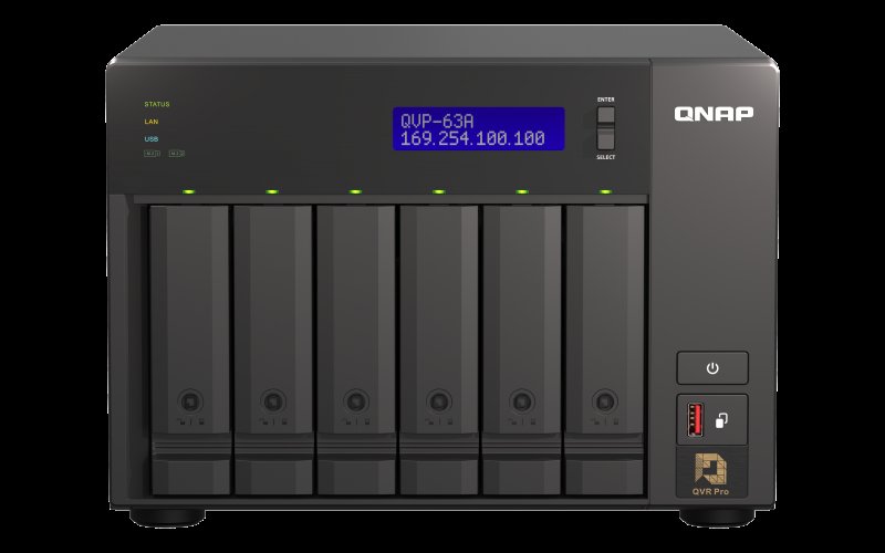 QNAP NVR QVP-63A (4core 3,1GHz, 16GB RAM, 6xSATA, 2xGbE, 2xM.2 NVMe slot, 2xPCIe, kamery: 8 (max 36) - obrázek produktu