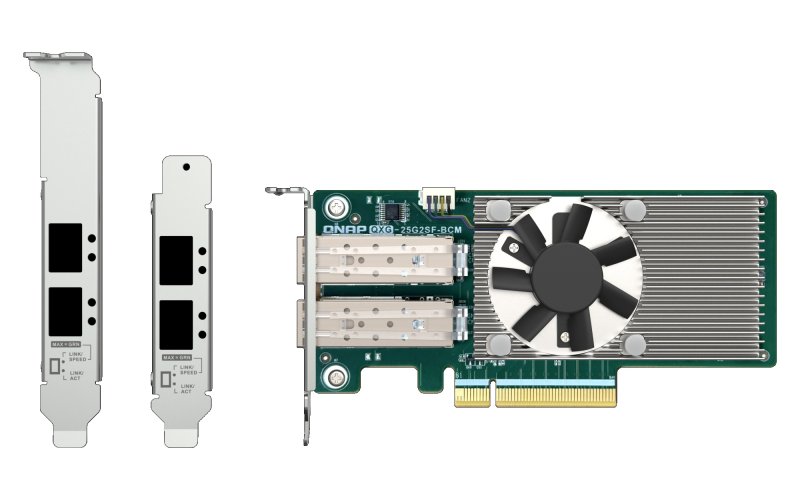 QNAP QXG-25G2SF-BCM Dual port per 25GbE Network adapter, 2 x SFP28, Broadcom 57504 controller - obrázek č. 2