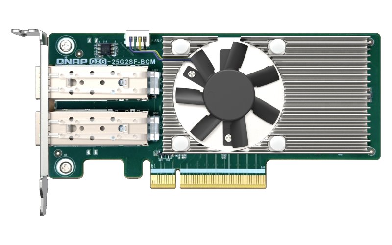 QNAP QXG-25G2SF-BCM Dual port per 25GbE Network adapter, 2 x SFP28, Broadcom 57504 controller - obrázek produktu