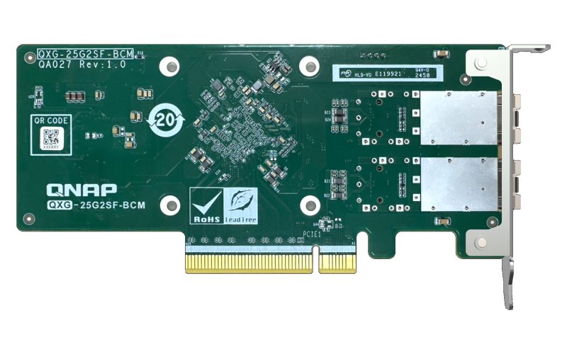 QNAP QXG-25G2SF-BCM Dual port per 25GbE Network adapter, 2 x SFP28, Broadcom 57504 controller - obrázek č. 1