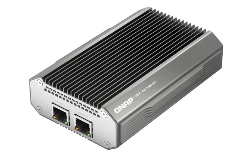 QNAP QNA-UC10G2T - adaptér USB-C 4 (podpora Thunderbolt 3 a 4) na 2x 10GbE NBASE-T(pasivní chlazení) - obrázek produktu