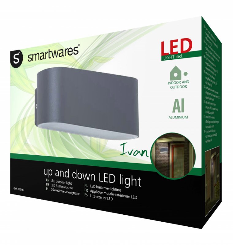 LED Venkovní Nástěnné Svítidlo 14 W 970 lm Tmavě šedá - obrázek č. 2