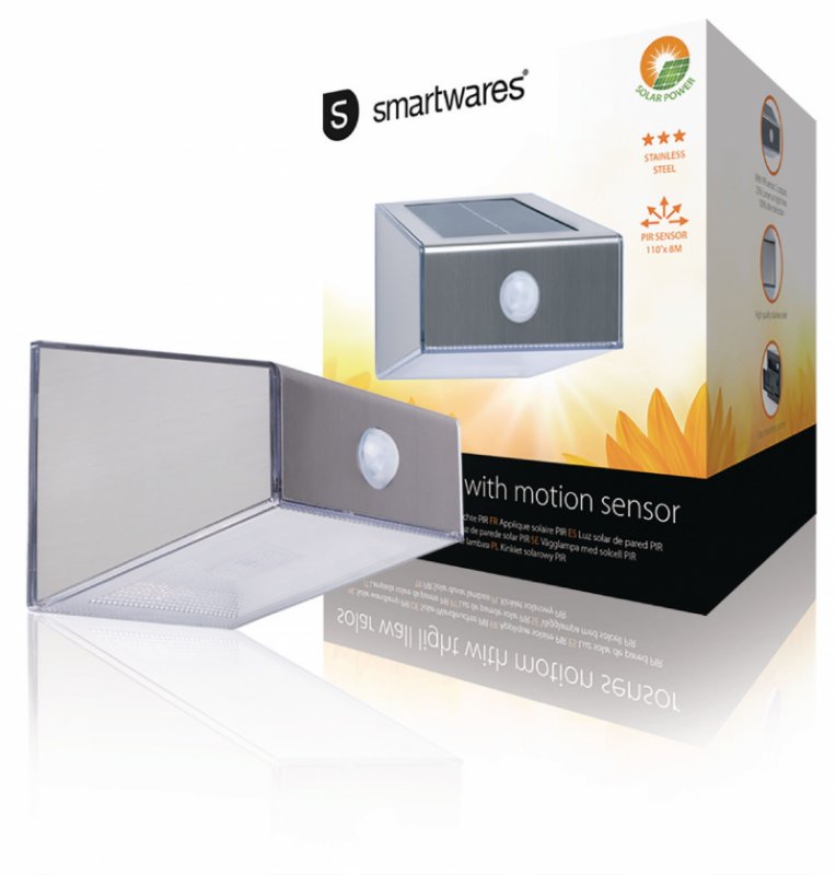 Solární Nástěnné Svítidlo LED Stříbrná - obrázek produktu