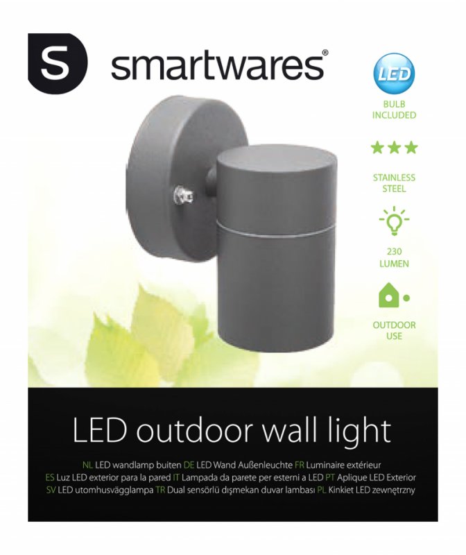 LED Venkovní Nástěnné Svítidlo 3 W 230 lm Tmavě šedá - obrázek č. 4