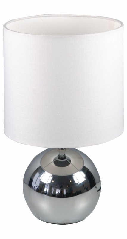 Stolní Lampa Dotyková Funkce 40 W Chrom / Bílá - obrázek produktu