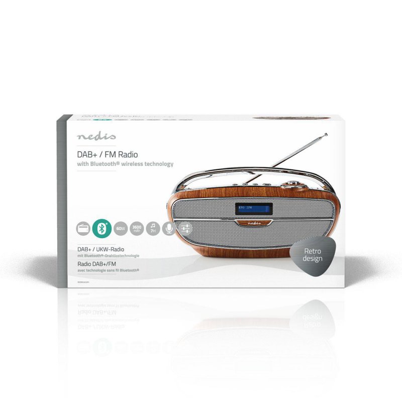 Digitální Rádio DAB+ | 60 W | FM | Bluetooth® | Hnědá / Stříbrná - obrázek č. 5