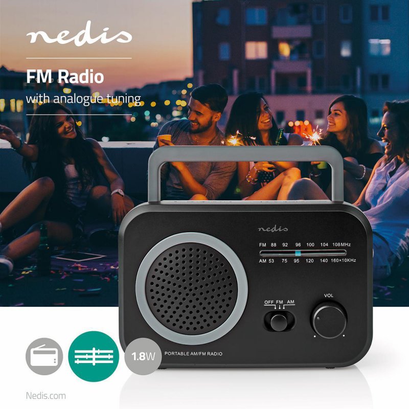 Přenosné FM rádio 1.8W RDFM1330GY - obrázek č. 1