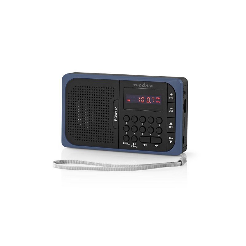 FM Rádio | 3,6 W | Port USB a Slot na microSD kartu | Černá / Modrá - obrázek č. 4