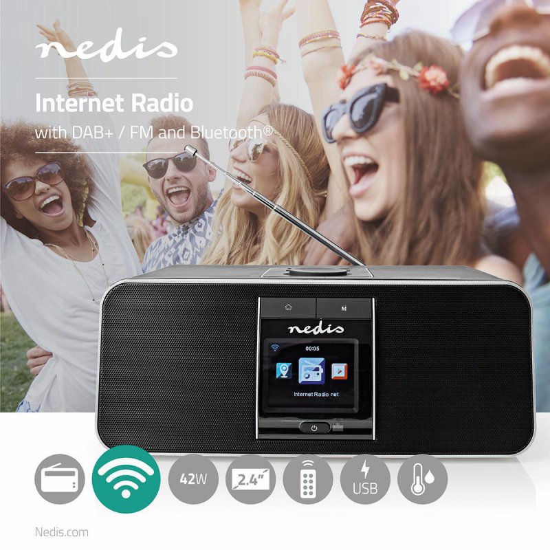 Internetové Rádio | Stolní Provedení  RDIN5005BK - obrázek č. 1