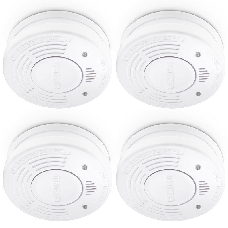Detektor kouře s baterií a senzorem s dobou provozu 10 let 4ks Bílý SA-110 QUAD - obrázek č. 1