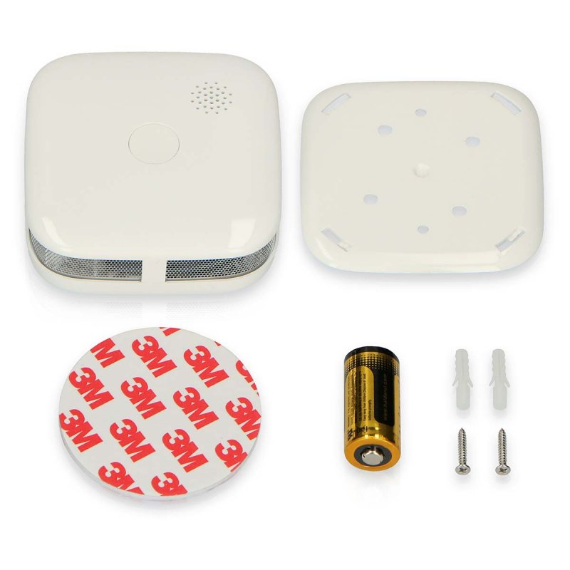 Detektor kouře s kompaktním designem s 10letou zárukou a baterií 2ks Bílý SA50 2X - obrázek č. 2