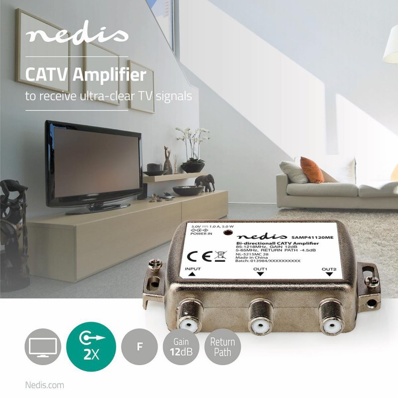 CATV Zesilovač | Zesílení: 12 dB  SAMP41120ME - obrázek č. 1