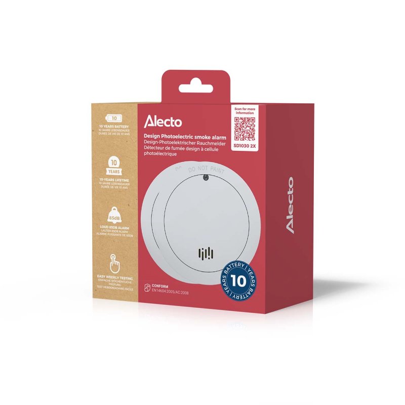 2x Smoke detector with 10 years battery and sensor runtime White SD1030 2X - obrázek č. 5